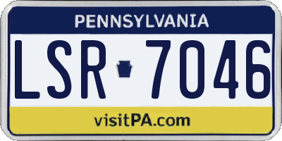 PA license plate LSR7046