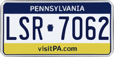PA license plate LSR7062