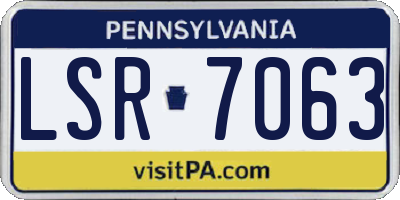 PA license plate LSR7063
