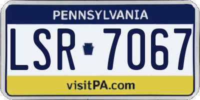 PA license plate LSR7067