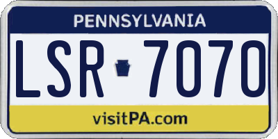 PA license plate LSR7070