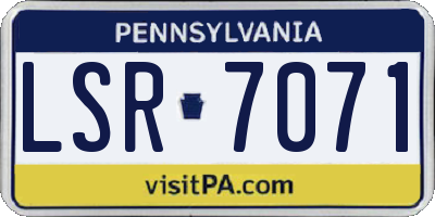PA license plate LSR7071