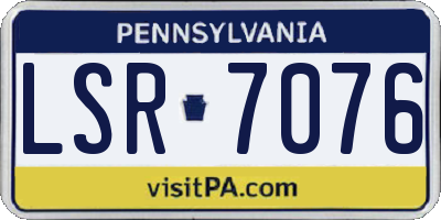 PA license plate LSR7076