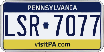 PA license plate LSR7077