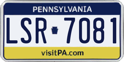 PA license plate LSR7081