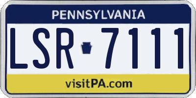 PA license plate LSR7111