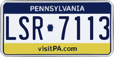 PA license plate LSR7113