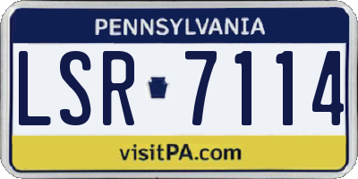 PA license plate LSR7114