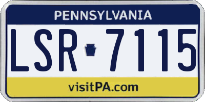 PA license plate LSR7115