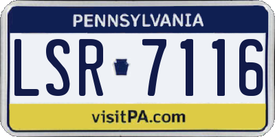 PA license plate LSR7116