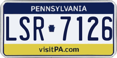 PA license plate LSR7126