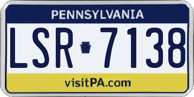 PA license plate LSR7138