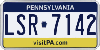 PA license plate LSR7142