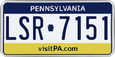 PA license plate LSR7151