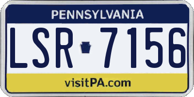 PA license plate LSR7156
