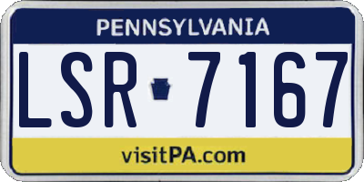 PA license plate LSR7167