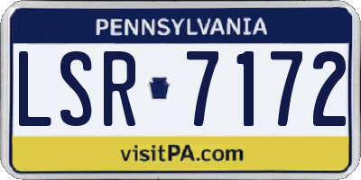 PA license plate LSR7172