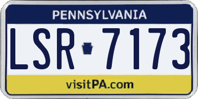 PA license plate LSR7173