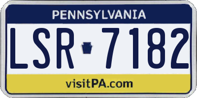 PA license plate LSR7182