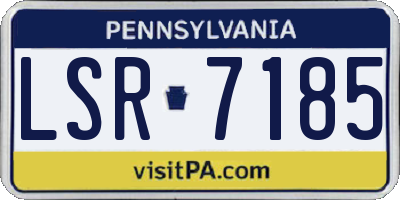 PA license plate LSR7185
