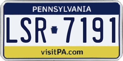 PA license plate LSR7191