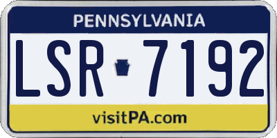 PA license plate LSR7192