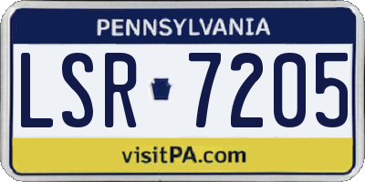 PA license plate LSR7205