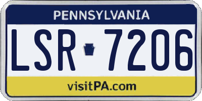 PA license plate LSR7206
