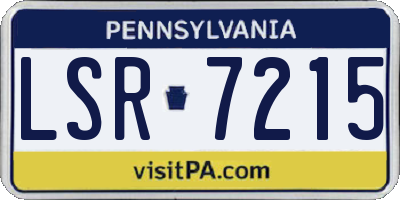 PA license plate LSR7215