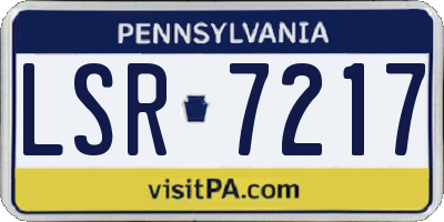 PA license plate LSR7217