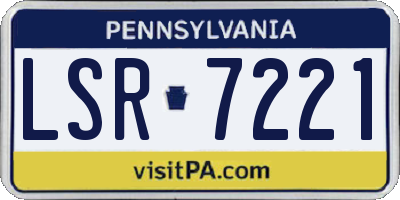 PA license plate LSR7221