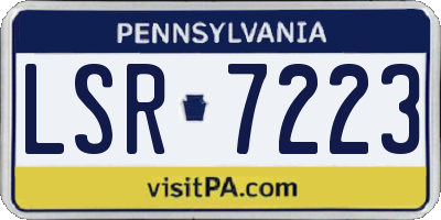 PA license plate LSR7223
