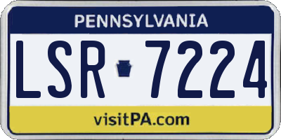PA license plate LSR7224