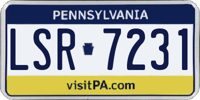 PA license plate LSR7231