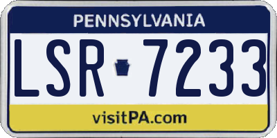 PA license plate LSR7233