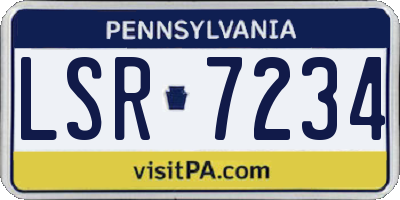 PA license plate LSR7234