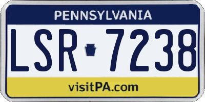 PA license plate LSR7238