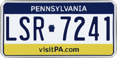 PA license plate LSR7241