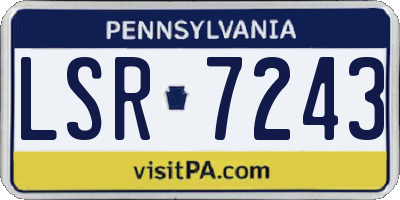 PA license plate LSR7243
