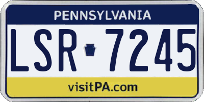 PA license plate LSR7245