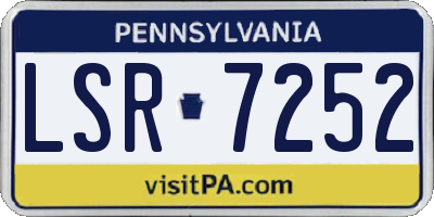 PA license plate LSR7252