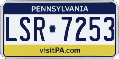 PA license plate LSR7253