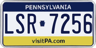 PA license plate LSR7256