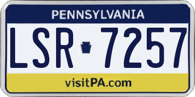 PA license plate LSR7257