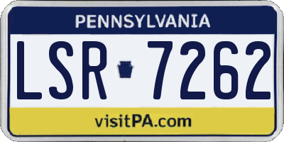 PA license plate LSR7262
