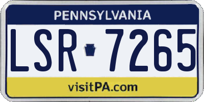 PA license plate LSR7265