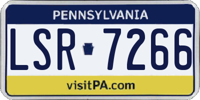 PA license plate LSR7266