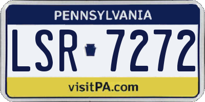 PA license plate LSR7272