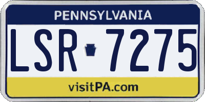 PA license plate LSR7275