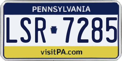 PA license plate LSR7285
